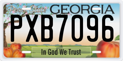 GA license plate PXB7096