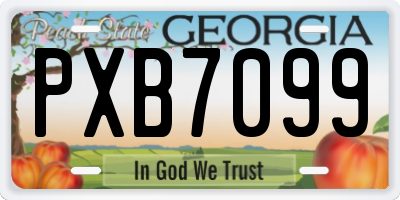 GA license plate PXB7099