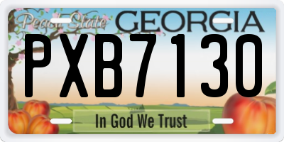 GA license plate PXB7130