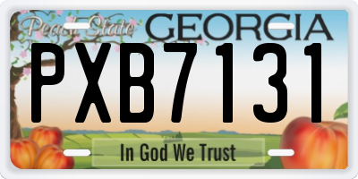 GA license plate PXB7131
