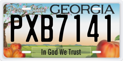 GA license plate PXB7141