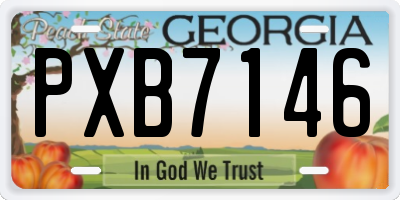 GA license plate PXB7146