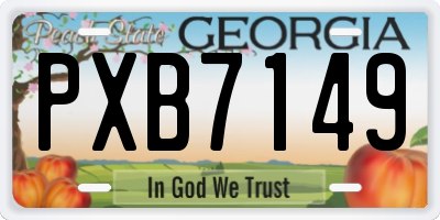 GA license plate PXB7149