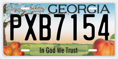 GA license plate PXB7154