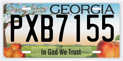 GA license plate PXB7155