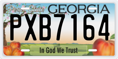 GA license plate PXB7164
