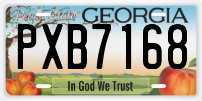 GA license plate PXB7168