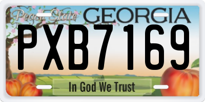 GA license plate PXB7169