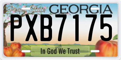 GA license plate PXB7175