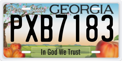 GA license plate PXB7183