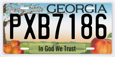 GA license plate PXB7186