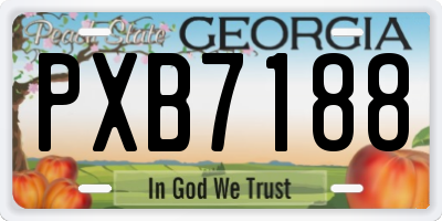 GA license plate PXB7188