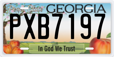 GA license plate PXB7197