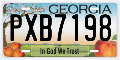 GA license plate PXB7198
