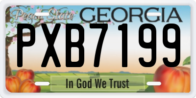 GA license plate PXB7199