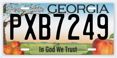 GA license plate PXB7249