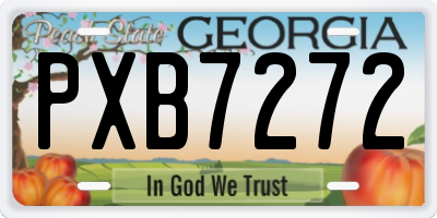 GA license plate PXB7272