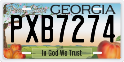 GA license plate PXB7274