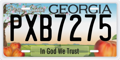 GA license plate PXB7275