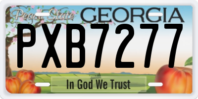 GA license plate PXB7277