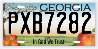 GA license plate PXB7282