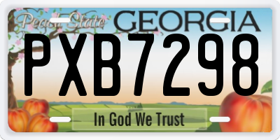 GA license plate PXB7298