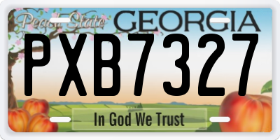 GA license plate PXB7327