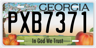 GA license plate PXB7371