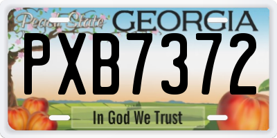 GA license plate PXB7372