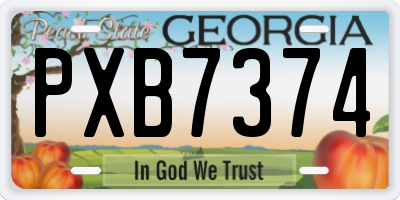 GA license plate PXB7374