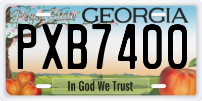 GA license plate PXB7400
