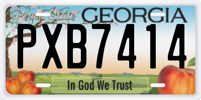 GA license plate PXB7414