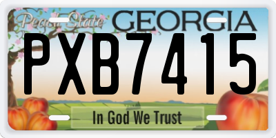 GA license plate PXB7415