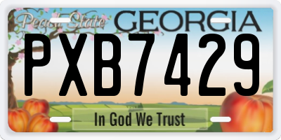 GA license plate PXB7429