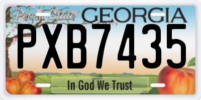GA license plate PXB7435