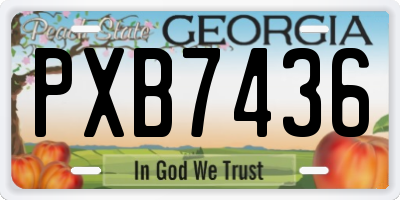 GA license plate PXB7436