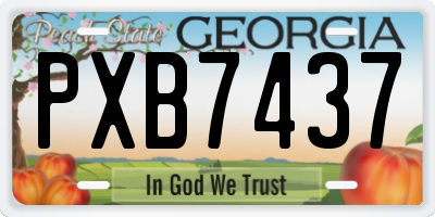 GA license plate PXB7437