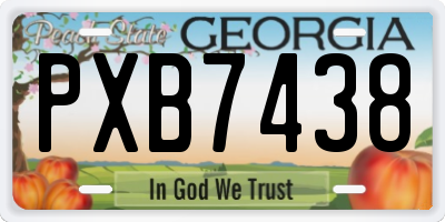 GA license plate PXB7438
