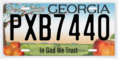 GA license plate PXB7440