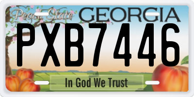 GA license plate PXB7446