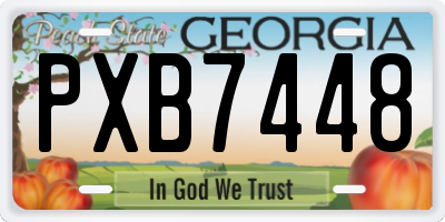 GA license plate PXB7448