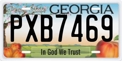 GA license plate PXB7469