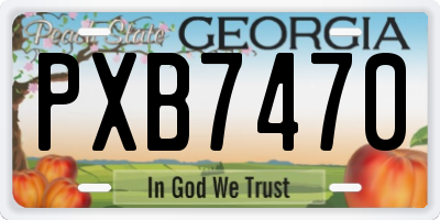 GA license plate PXB7470