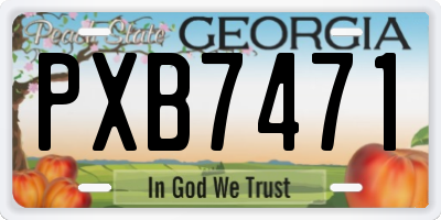 GA license plate PXB7471