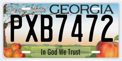 GA license plate PXB7472