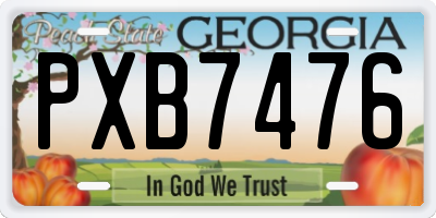 GA license plate PXB7476