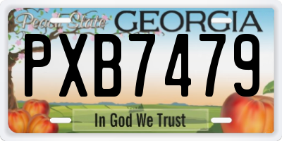 GA license plate PXB7479