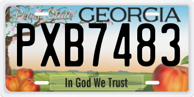 GA license plate PXB7483