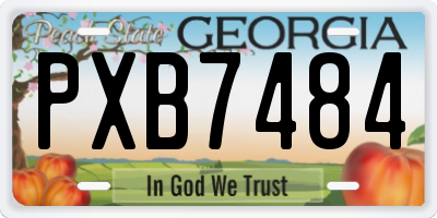 GA license plate PXB7484