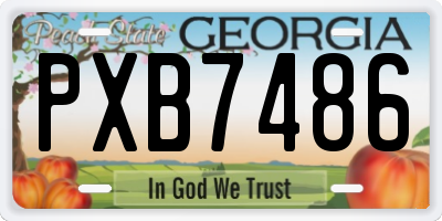 GA license plate PXB7486